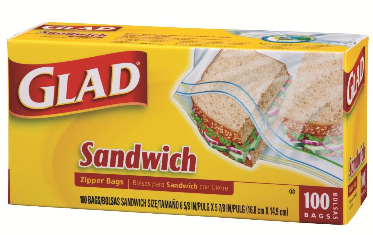 Glad Food  Storage Zipper Sandwich 100 (0062) C12
