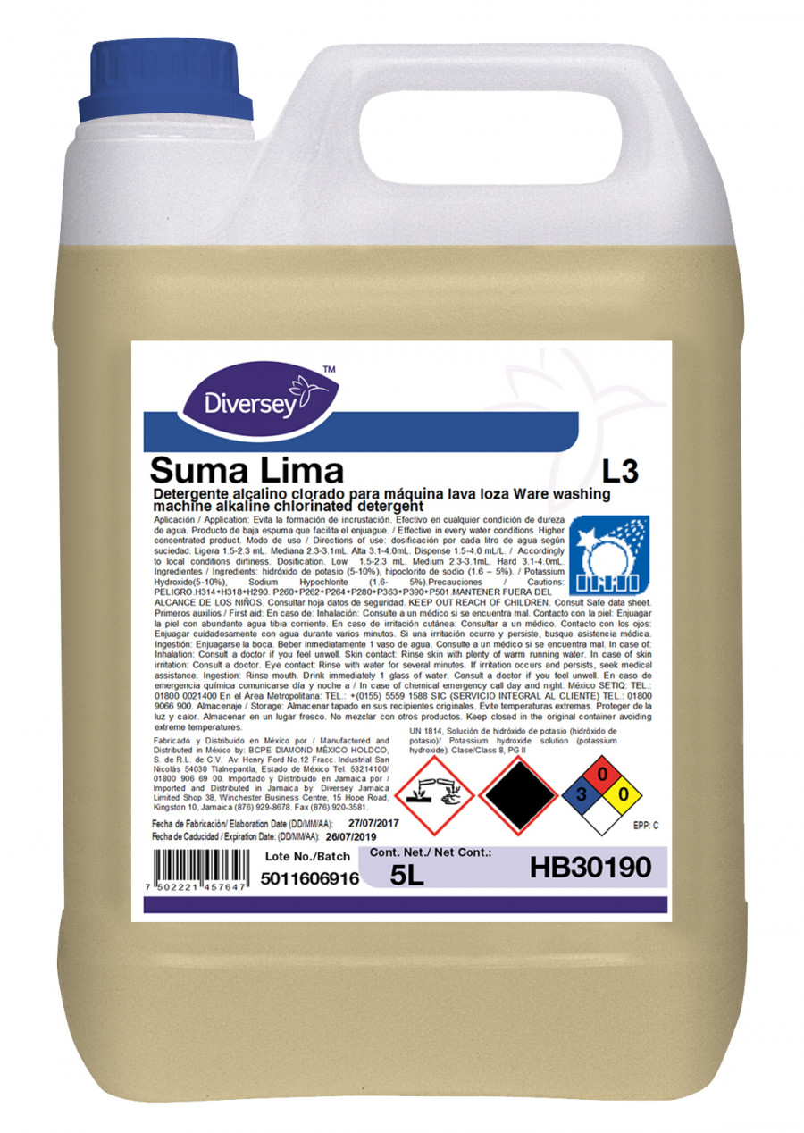 Suma Lima L3 Deterg alcal clorad 5lts C4 #HB30190